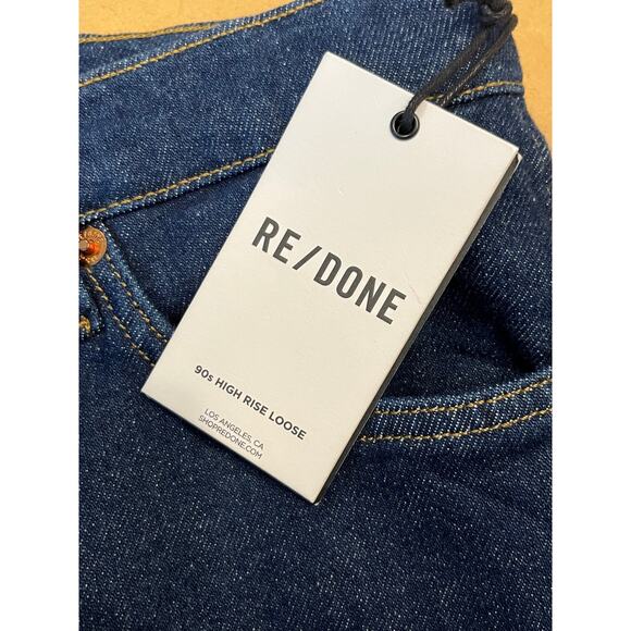 Re/Done Women's Size 32 Blue 90's High Rise Loose Button Denim Jeans - Picture 4 of 8